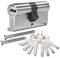 Bwintech 65mm(30/35) Cerradura de cilindro europeo de aleación de níquel y zinc, cerradura de barril, llave con 8 hoyuelos horizontales