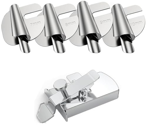 JINJUMEI Magnetisk sömnadsguide stickning tillbehör med 4 storlekar av rullade fållfötter rullade fötter sytillbehör magnetisk sömnad sutur för universell symaskin