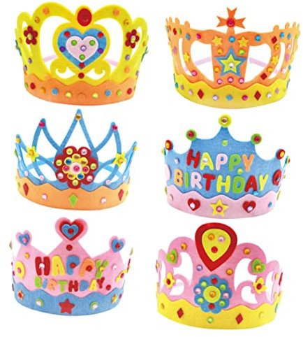 TOYANDONA Bastelset 6er-pack Jungen Und Mädchen Für Die Geburtstagsparty Kreatives Geburtstagszubehör Partyhut Für Jungen Und Mädchen