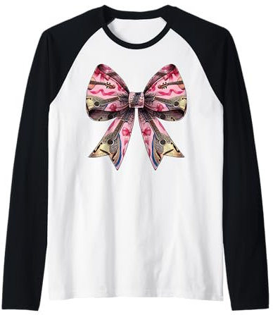 Instrument de mandoline avec nœud à coquette Rose Manche Raglan