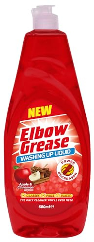 Elbow Grease Washing Up Liquid | Power Degreaser - Soap for Hand Washing Dishes, Pots, Pans & Glasses (Apple & Cinnamon, 600ml)