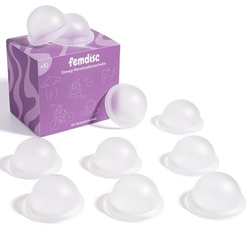femdisc Einweg-Periodenscheiben 10er-Pack | sterilisiert | direkt einsatzbereit | aus medizinischem Silikon | Alternative zu Tampon | für leichte oder starke Periode