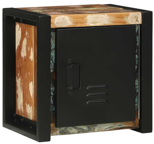 Owoxanthellate Owox Waschbeckenunterschrank 40x30x40 cm Altholz Braun massiv, platzsparend, für kleine Bäder, Gäste-WC