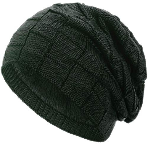 Compagno warm gefütterte Beanie Wintermütze Flechtmuster unifarben oder meliert Einheitsgröße Mütze