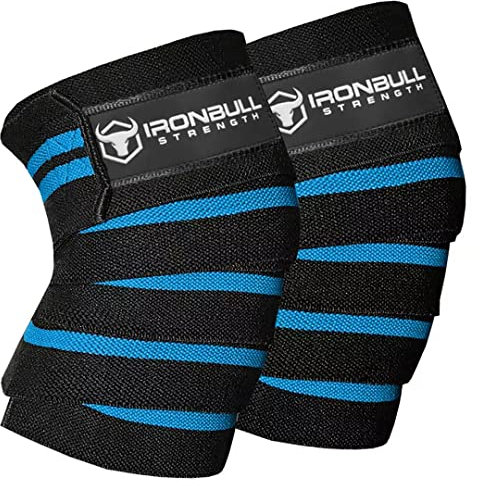 Iron Bull Strength Ginocchiere (1 paio) – 203,2 cm elastico ginocchio e gomito supporto e compressione – per sollevamento pesi, powerlifting, fitness, WOD e allenamento in palestra – Ginocchiere per