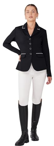 Avon Equine Hochwertige und bequeme Showjacken für Mädchen und Damen, Wettkampfjacken, Reitjacken, Schwarz , 42