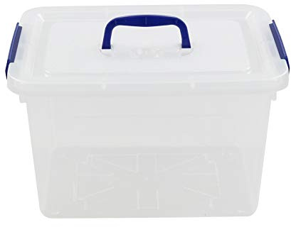 Wekioger Versatile Storage Organizer Plastic Bins with Lid, 12 Quart Latching Box, Set of 1