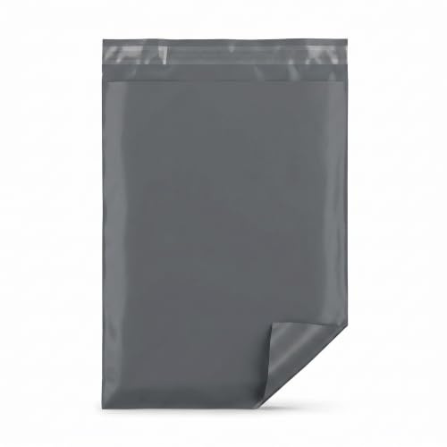 Straame Parcel Väskor 50-pack 25 x 35 cm, Grå portopåsar, postpåsar, fraktpåsar, förpackningspåsar, självförseglande ogenomskinliga plastkuvert för kläder, böcker, dokument, kontorsartiklar, vintage