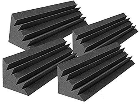 Rfeeuubft 4 Stück Akustikschaumstoff Studio Schalldämmung Akustische Behandlung Trap Akustische Keile 12 x 12 x 48 cm