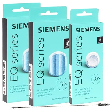 SIEMENS 10 pastillas de limpieza TZ80001N + 6 pastillas descalcificadoras TZ80002N para EQ