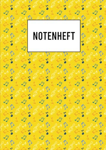 Notenheft: Musikheft mit Notenlinien a4 / 120 Seiten blanko / mit unbedruckten Seiten