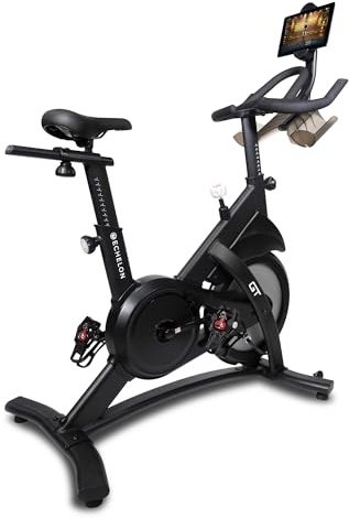 Echelon Indoor Cycle GT Smart Connect Home Cardio Fitness Workout Stationary Exercise Bike w/Bluetooth, 32 Quiet Magnetic Resistance Levels, Device Holder, Comfortable Seat Cushion, SPD Shoe Clips