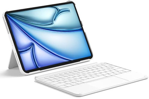 Inateck Keyboard Case for iPad A16 11th Gen 2025/10th Gen 2022 (11/10.9 inch), Ultralight Keyboard with Touchpad for iPad Air 11 M3 2025/M2 2024, Air 5/4, Pro 11 4/3/2/1, Detachable, KB04122 White
