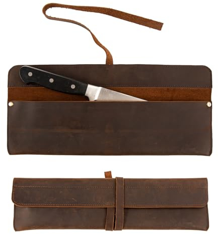 Leather Chef Knife Sheath,Single Chef Knife Case Bag Roll for Traval,Sheaths for Chef's Kitchen knives,Tool Organizer Pouch Culinary Accessories Cooking Tools Roll,Gifts for Men