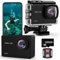 TIMNUT 4K 60FPS Action Cam, 40M Fotocamera Subacquea con scheda SD da 128 GB, 48MP HD WIFI Videocamera con Telecomando,EIS Telecamera Sott'acqua,2x1350mAh Batterie e Accessori di Montagg