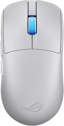 ASUS ROG Harpe II Ace trådlös spelmus, 48 g, symmetrisk, AimPoint Pro 42K optisk sensor, optiska brytare, 8K sond, 5 programmerbara knappar, designad för FPS-spel, vit