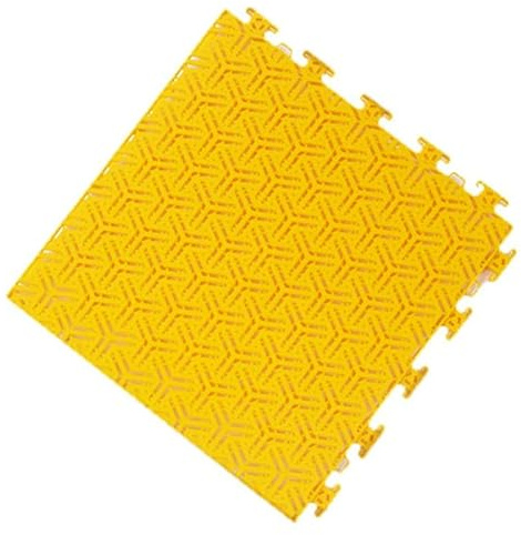 XLIHAWY Dalles Terrasse Extérieures, Plastique Emboîtement Modulaire Garage Revêtement Sol, Imperméable Jardin Carrelage pour Parc Terrain Badminton(Yellow-A,30.4x30.4cm/81pcs)