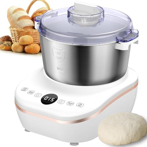 5L Electric Stand Mixer with Thermostatic Ferment Function | Hands-Free Dough Maker for Bread & Pizza | 200W Motor, LCD Display, Intelligent Timer