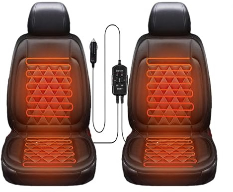 Generisch Profi Warm- 𝐬𝐢𝐭𝐳𝐡𝐞𝐢z𝐮𝐧𝐠 Auto Ergonomisch Einstellbar Unverzichtbar für Langstreckenfahrten im Winter Passt für die Meisten Autos,D-Schwarzer2-Sitzer