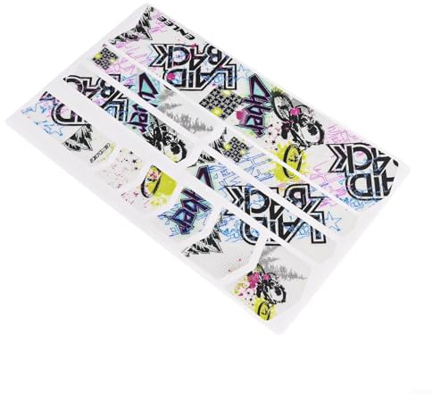 Helilyco Marco de ciclismo para cinta de protección, calcomanías reflectantes antiarañazos para película de TPU para carretera de montaña para bicicleta, calcomanías de seguridad coloridas (B)