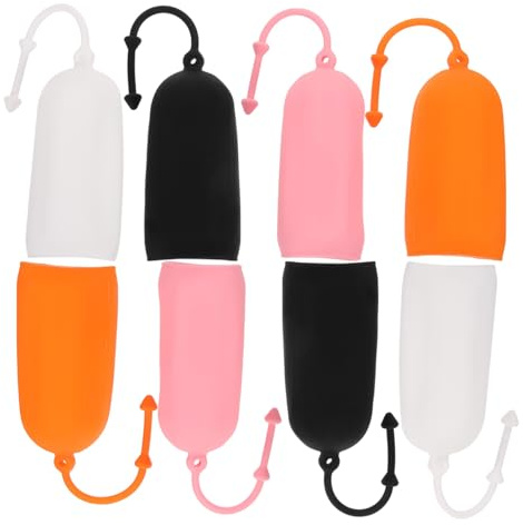 FESTFENDS Coperture Elastiche 8 per Bottiglie da Viaggio in Silicone Protezione Antigoccia e Design Multipurpose per Shampoo e Lozioni, per in Viaggio