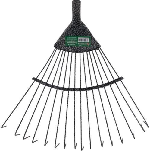 BARGAINS-GALORE 16 Tooth Lawn Rake Replacement Head - Garden Tool, Carbon Steel | For Grass Leaves Leaf Lawn | Patio & Yards Rake For Yard Pool Outdoor Gardening Cleaning