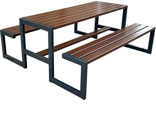 Rattanland | Gartenmöbel Set Picknickbank Modern aus hochwertigstem Holz für den Garten, Zuhause (Palisander)