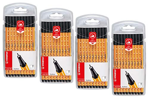 Fineliner - STABILO point 88 - 4x 10er Pack - schwarz