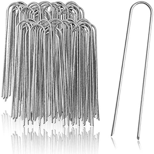 COM-FOUR® 100x ancoraggi a terra in acciaio rivestito - robusti picchetti per il fissaggio di pile e pellicole per erbacce - ancoraggi a terra per giardino e campeggio (100 pezzi - 200x25x3,8 mm)