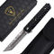 AUBEY Damast Taschenmesser, Damaststahl Tanto Klappmesser Schwarz, Damastmesser Japanischer Stil, Einhandmesser mit Flipper