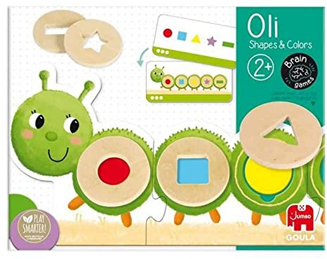 Jumbo Diset Goula - Oli Formes et Couleurs - Apprentissage des Couleurs et des Formes - Développement de la Logique - Jeu Educatif - Puzzle de la Chenille - Pour Enfants à partir de 2 ans
