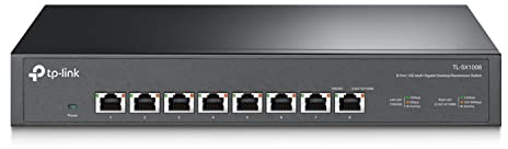 TP-Link TL-SX1008 | 8 Port 10G/Multi-Gig Unmanaged Ethernet Switch | Desktop/Rackmount | Plug & Play | Fanless | Sturdy Metal Casing | Limited Lifetime Protection | Speed Auto-Negotiation