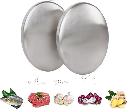 Kiuiom Savon INOX désodorisant Maison Anti Odeur Ustensiles de Cuisine 2PCS Gadget Cuisine pour éliminer Les oignons Poissons ail Fortes odeurs des Mains