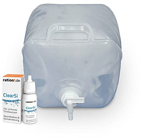 ration1 ClearSi Wasseraufbereitung 12ml, für 120L Trinkwasser | Zum Desinfizieren und Konservieren, 1 Tropfen auf 500 ml, Wasser entkeimen & haltbar machen, für Camping, Outdoor, Notvorrat
