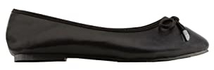 Yours Curve Plus Size - Slip On Ballet Flat Round Toe Ballerina Pumps Lightweight Bow Faux Suede in Wide E Fit & Extra Wide Eee Fit - Women's Dark Blue
