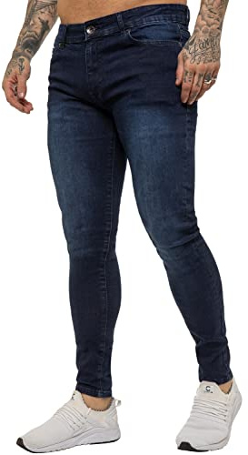 BRAND KRUZE Designer Mens Jeans KZ106 Skinny Slim Fit Casual Super Stretch Denim Trousers Pants