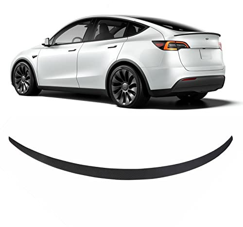 BONRYAN Geeignet für Tesla Model Y Spoiler Original Heckspoiler Flügel Lippe Matt Kohlefaser für 2020 2021 2022 Tesla Model Y Zubehör