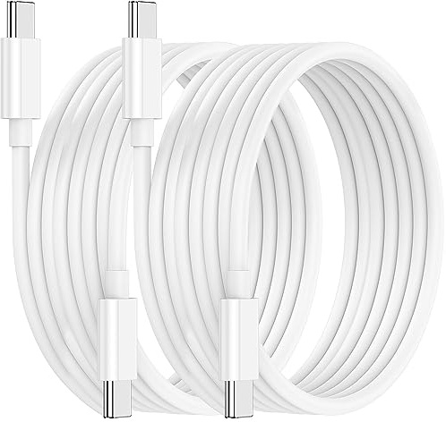 Paquete de 2 cables USB C a USB C de 60W de 3M para iPhone 15/16/17 Pro | Cable de carga rápida Tipo C a Tipo C de 3M para iPhone 17/16/15 Pro Max, MacBook, iPad Pro y SamsungGalaxyS26/25/24