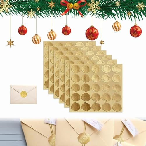 Wachssiegel Selbstklebend,Briefumschlag Aufkleber Geprägtes Herz,Sticker Hochzeit Aufkleber,Gold Geprägte Wachs Siegel Aufkleber,Hochzeit Umschlag Siegel Aufkleber Selbstklebende,150 Stück