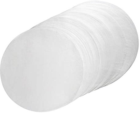 OUNONA 50 Feuilles de Papier Barbecue Rond Blanc Antiadhésif en Papier Sulfurisé, Non Collant, Pratique à Transporter et Ranger, Cuisine et Barbecue
