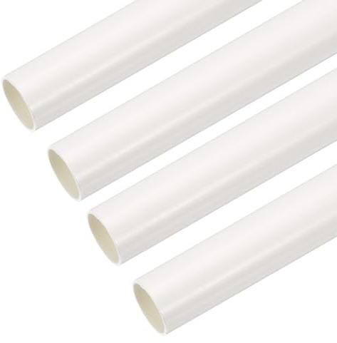 sourcing map PVC Conduit Pipe 1.3m/51 Length 20mm OD Cable Ducting White Straight Tube for Electrical Wiring Installation Pack of 4