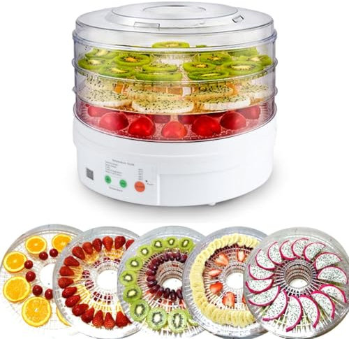 WXFKLDJ Essiccatore Elettrico per Alimenti A 3 Livelli, Ciclo di Riscaldamento A 360 Gradi, Conservante per Alimenti A più Livelli per Carne O Frutta, Verdura, Erbe, Fiori, per Dolcetti per Cani