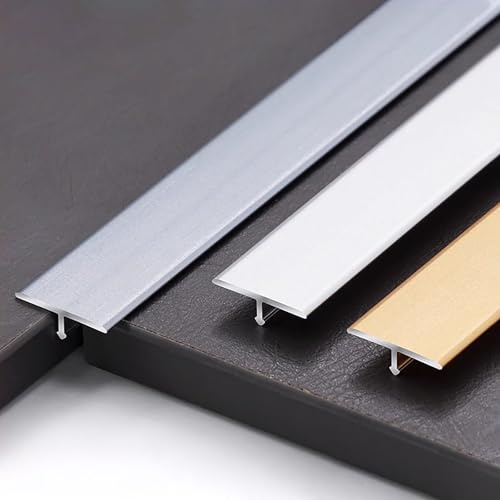Raouoae ÜBergangsprofil Bodenübergangsleiste T-Profil Türleiste Fliesen Teppichleisten 3 Stücke 90cm Türschwelle Abdeckleiste Für Flache Spaltabdeckung(Gold,Breite: 33 mm)