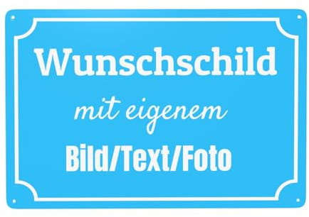 CCZUIML Schilder, Schilder Selbst Gestalten, Wunschtext Schild, Hausnummer & Straßennamen mit Text/Name/Bild/Logo/Schrift für Garage, Hotel, Parkplatz, Schule, Carport, Firma, Garten, Wohnadress