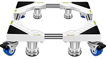 Base universal para lavadora, 4 ruedas dobles, 4/8 patas, soporte ajustable para secadora y refrigerador, longitud y ancho de 45-65 cm, bandeja de suelo con aire acondicionado