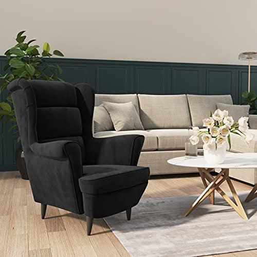 Xichuzi Sessel, Sessel Wohnzimmer, Lesesessel, Stillsessel, Relaxing Chair, Fernsehsessel, Schwarz Samt