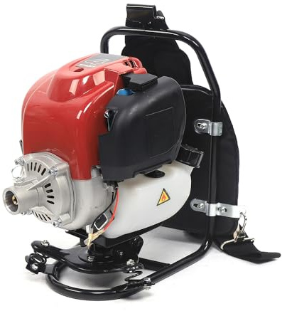 3 i 1 4-takts multiverktyg ryggsäck röjsåg grästrimmer bensin friskärare för ogräsning, skörd, rum och gräva av jordbruksmark, 1,0 kW (1,4 HP) 2800 rpm