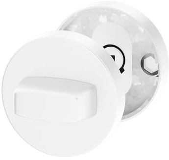 WC-Rosetten-Set, Weiß Rund-Rosette, für Badezimmer und WC-Türen, 1 Paar - Türrosetten Paar Abdeckung für Türen mit Badezimmerschlössern, Weiß Matt