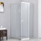 Megistore | Box doccia in cristallo temperato 6mm trasparente con maniglie e profili cromati porte scorrevoli apertura angolare (80x80cm)