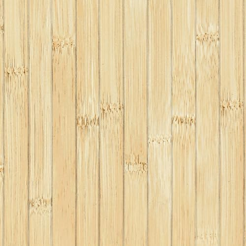 FunStick Brown Bamboo Wood Wallpaper Peel and Stick Removable Natural Wood Contact Paper for Cabinets Self Adhesive Wood Slat Wall Panels for Bedroom Accent Wall Paper Decor Vinyl Pole Wrap 12x200